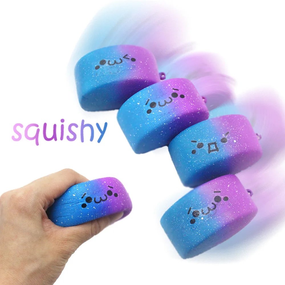 random color 2 Squishies Galaxy хлеб медленно поднимающийся мультфильм крем Ароматические игрушки для снятия стресса Звездный хлеб декомпрессионная игрушка медленное восстановление Pu игрушка - Цвет: random color 2