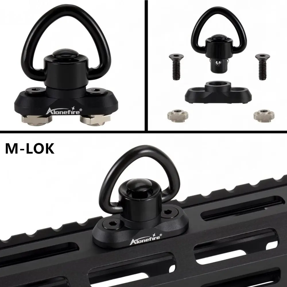 Alonefire M650 M-lok Sling Mount standard QD Sling Поворотный 1,25 дюймовый адаптер для M lok Rail