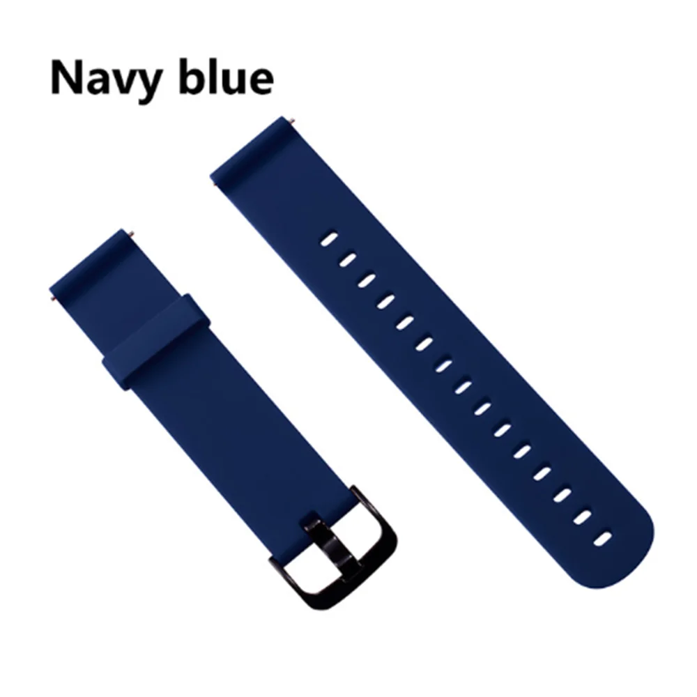 Силиконовый ремешок для часов Xiaomi Huami Amazfit Bip Little Band 20 мм ремешок для Amazfit Beep браслет на запястье samsung gear S2 S4 - Цвет: Midnight Blue