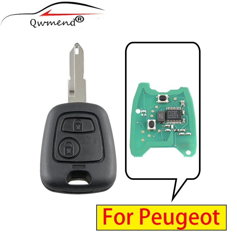 QWMEND 2 Buttons Smart Car Key for Peugeot 206 306 405 Remote 434MHz PCF7961 Chip NE73 Blade | Автомобили и мотоциклы