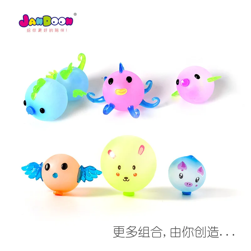awesome  Fun inflatable magic sticky music DIY kindergarten handmade animal sticky music toys foam beads chi