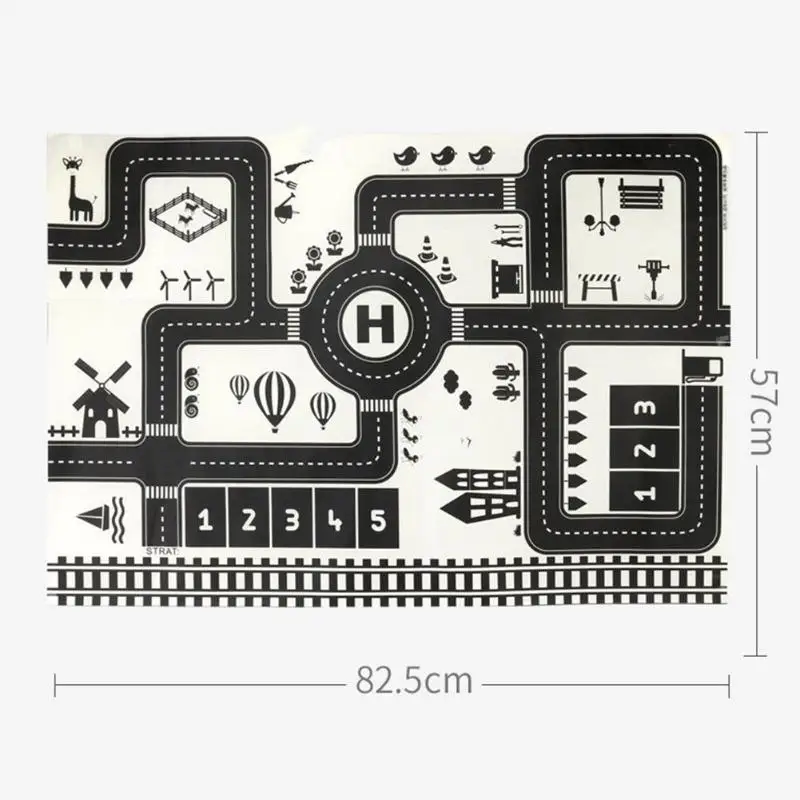Детский коврик для ползания, мультяшный дорожный парк, карта, игровой коврик для детей, игровой коврик, детский игровой коврик, городской дорожный строительный игровой коврик
