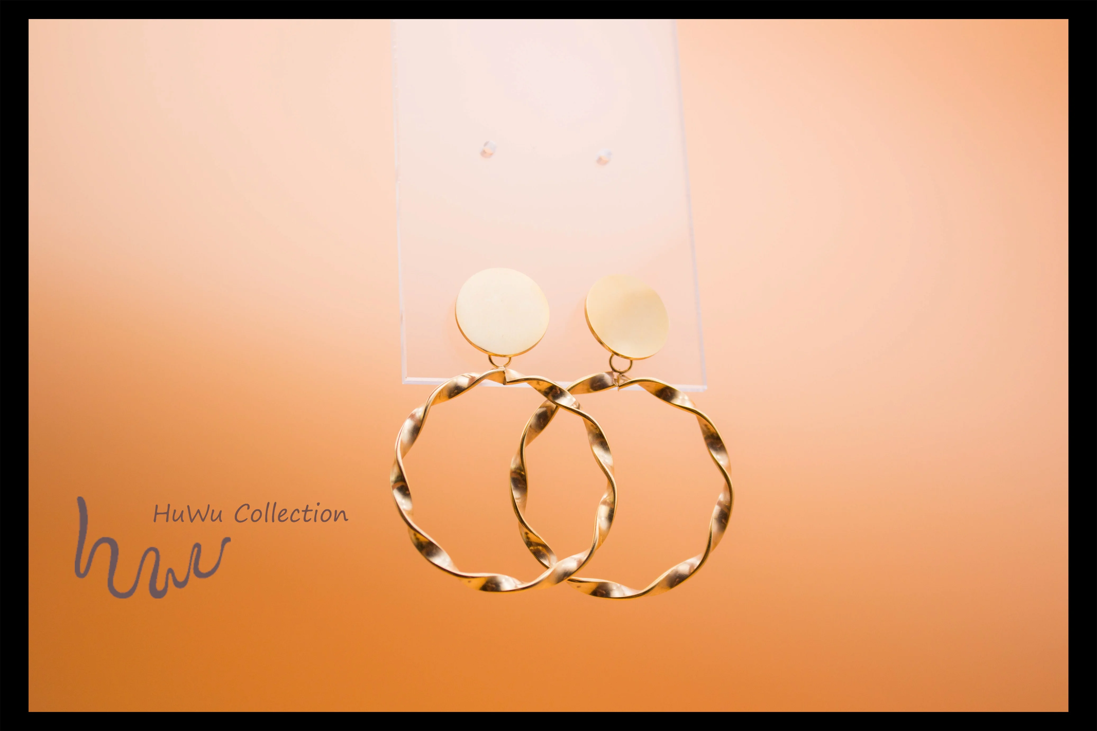 HuWu Twisted Hoop Earrings for Women Basic Special Big Circle Ear Drops All-Match fashion Dangle Earrings for Autumn Winter