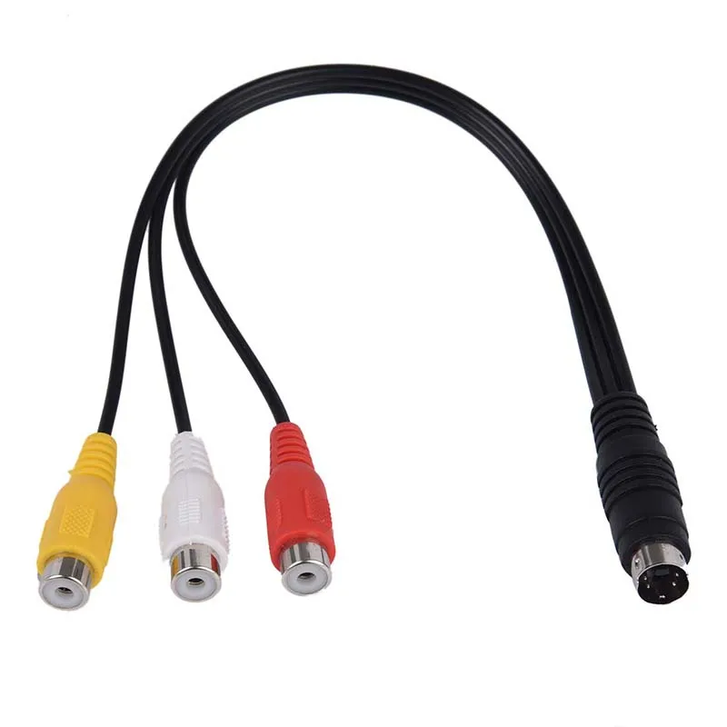 4 Pin S-Video to 3 RCA Female tv адаптер для ноутбука