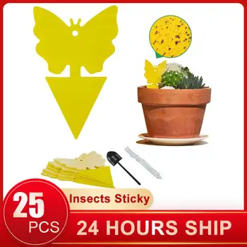 

25pcs Strong Flies Sticky Traps Bugs Sticky Catching Aphid Insects Pest Killer Outdoor Fly Board Bait Flies Double Traps Yellow