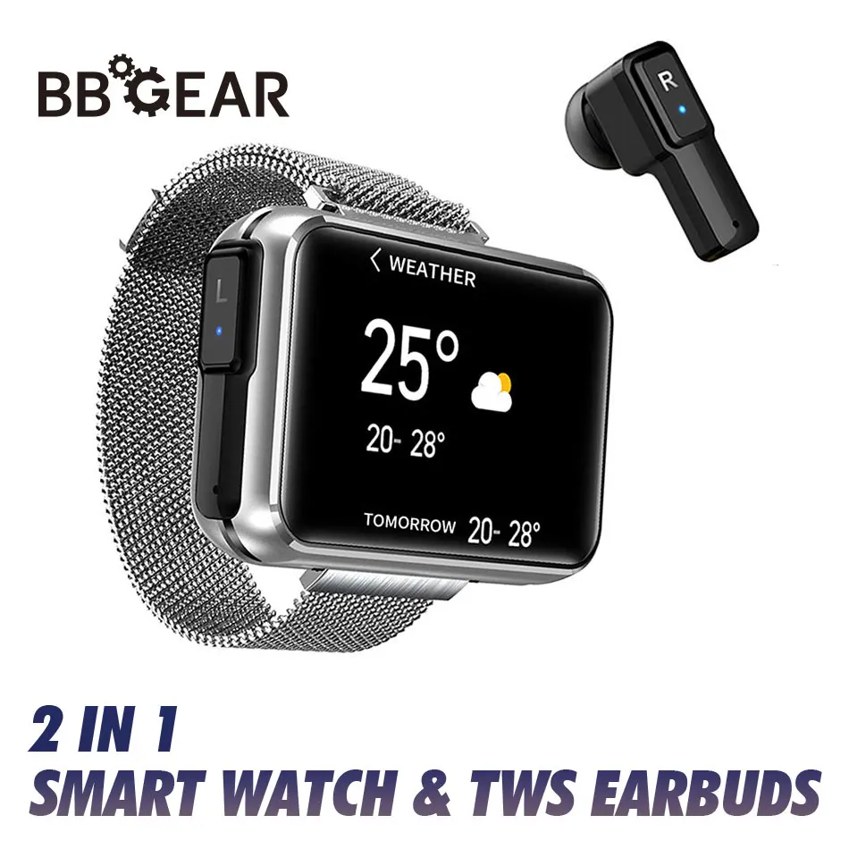 US $32.78 2020 New 2 In 1 AI Smart Watch With Bluetooth Earphone Heart Rate Monitor Smart Wristband Long Time Standby Smart Watch f Sport