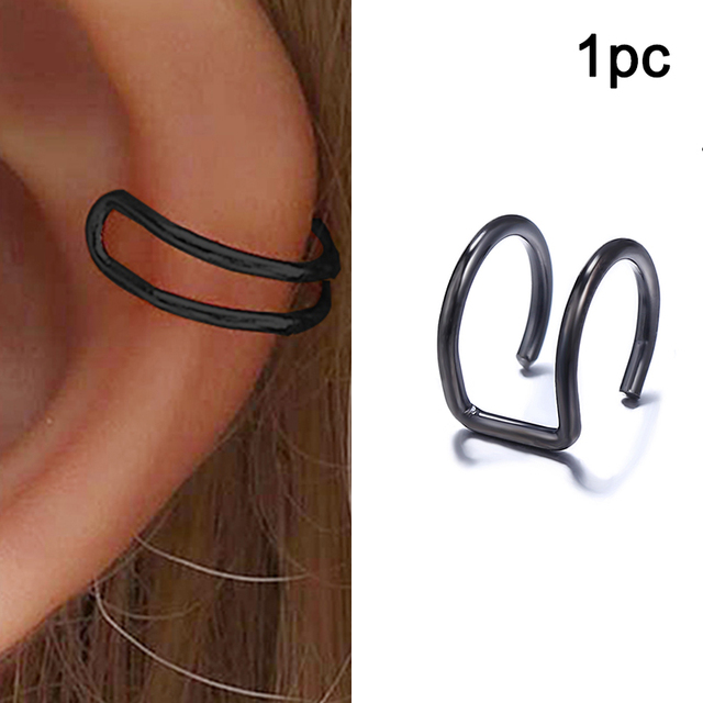 Fashion Butterfly Clip Earrings Ear Hook Stainless Steel Ear Clips Double Pierced Earring Earrings Women Girls Jewelry Gift