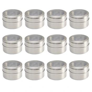 

6/12x Barbecue Seasoning Container Spice Tins Cooking Storage Spice Jars Clear Lid Magnetic