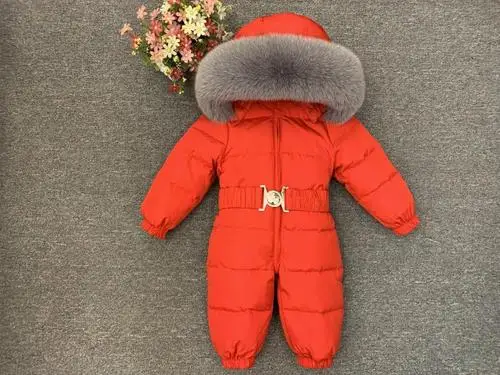 Russian Winter-30 Degree Baby Rompers Winter Thick Boys Costume Girls Warm Snowsuit Kid Jumpsuit Kids Outerwear Baby Clothes - Цвет: 10