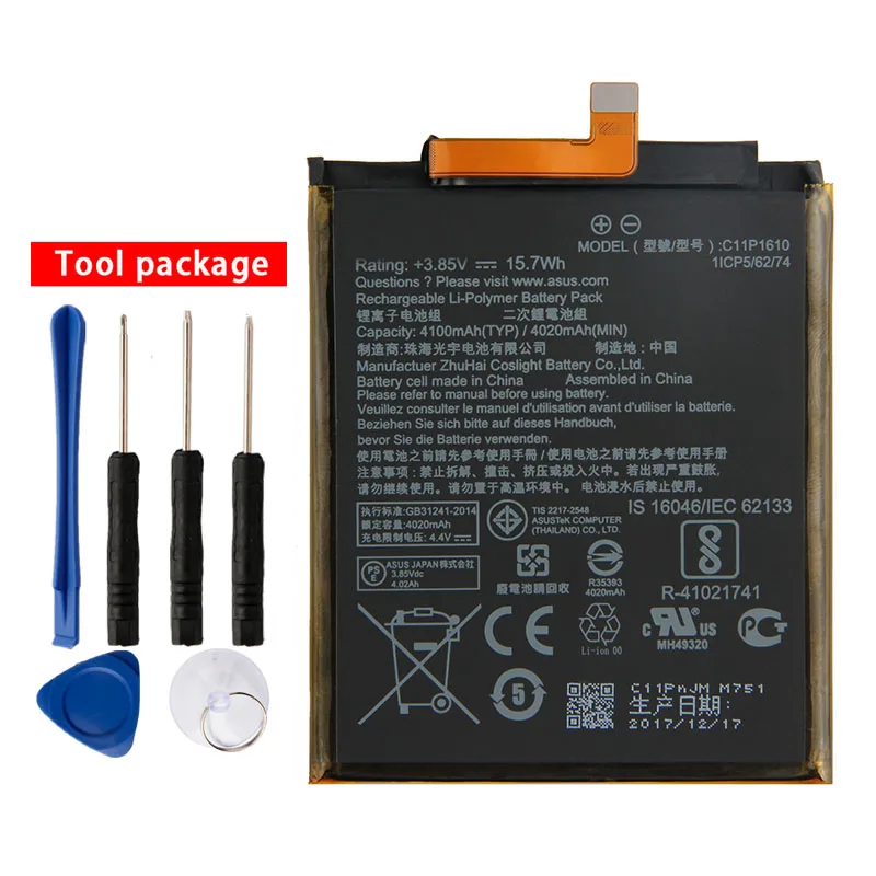 

Original High Capacity C11P1610 Battery For ASUS Zenfone 4 Max Pegasus 4A ZB500TL X00KD 5.0"4100mAh