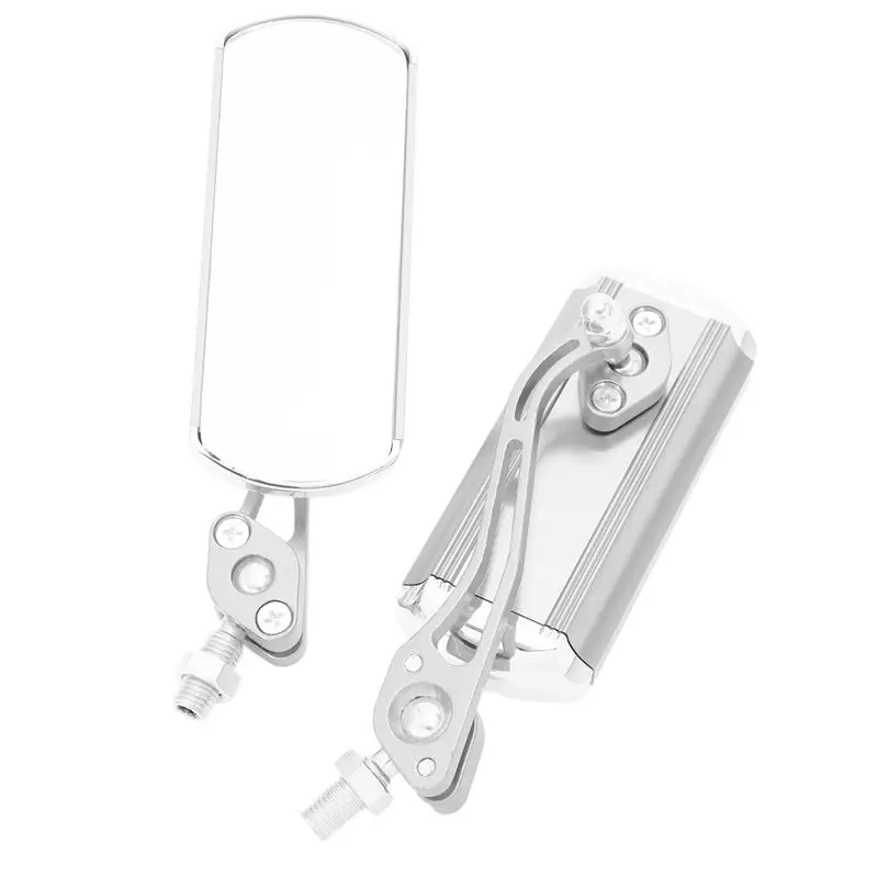 2Pcs/Pair Expanded Aluminum Alloy Bicycle Rearview Mirror Bike Rectangle Mirror Bicycle Wide Horizon With Holde - Цвет: White
