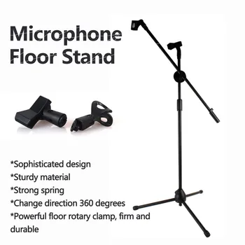 

Microphone Holder Floor Mic Stand Shock Mount Triangle Two-Section Lifting Microphone Stand for Microphones Stretch Stand