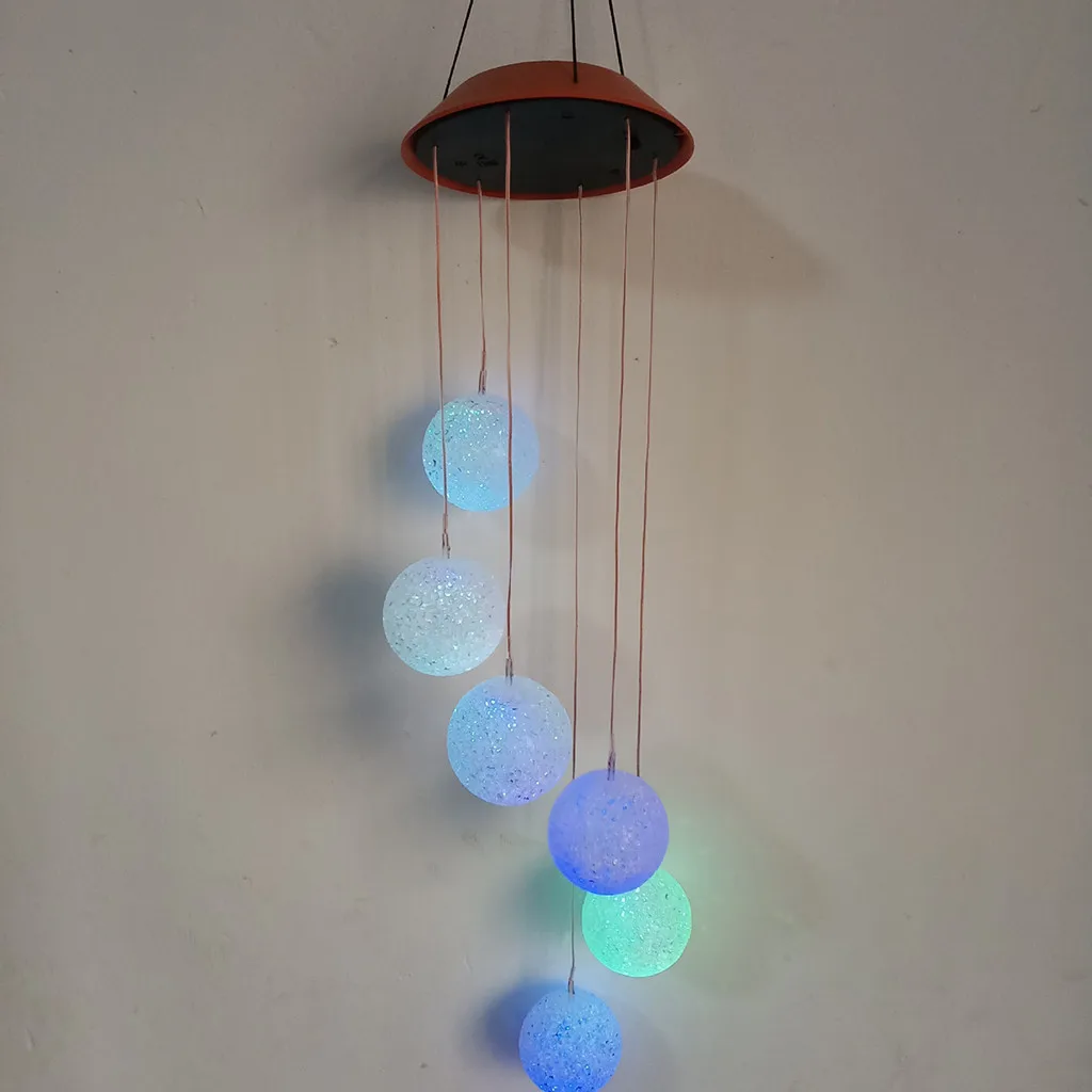 wind chimes light Solar energy wind chimes outdoor Powered LED Garden Hanging Spinner Lamp Color Changing K927