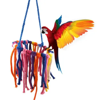 

Pet Bird Parrot Toys Cotton Rope Chewing Bite Hanging Cage Swing Climb Chew Toy With Clip for Small Medium Parrot