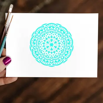 

9pcs/set Mandala Stencil Drawing Template for Tile Floor Painting Board Album