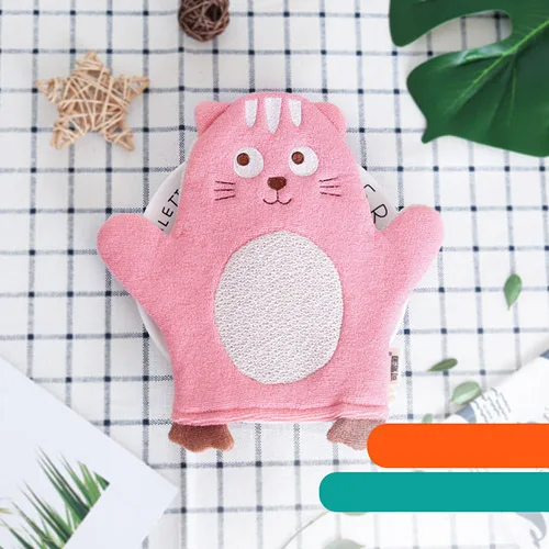 cat Милое детское банное полотенце с мультяшным животным банным кистью, перчатка, банное полотенце для младенцев, Детские аксессуары для душа, креативные подарки - Цвет: cat