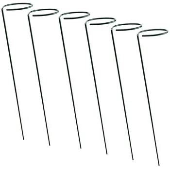 

NHBR-6Pcs Plant Support Stakes iron wire Single Stem Support Stake Garden Support Ring for Flower/Tomatoes with Plant Clip