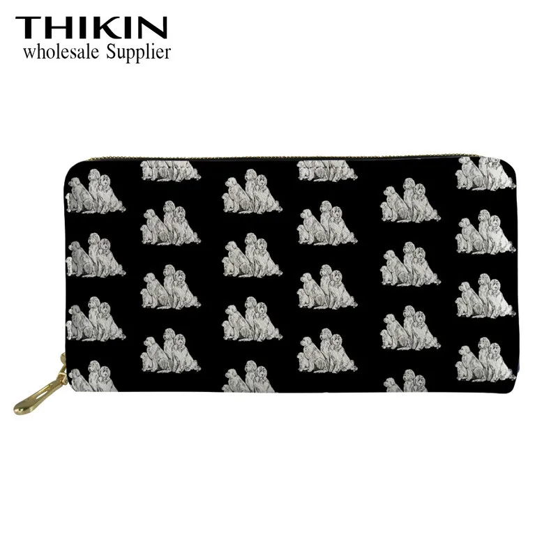 as picture THIKIN Newfoundland Dogs с принтом, Дамский клатч, кошелек для денег, милый щенок, с мультипликационным рисунком, держатели для мобильного телефона, Карманный Кошелек для девочек - Цвет: as picture
