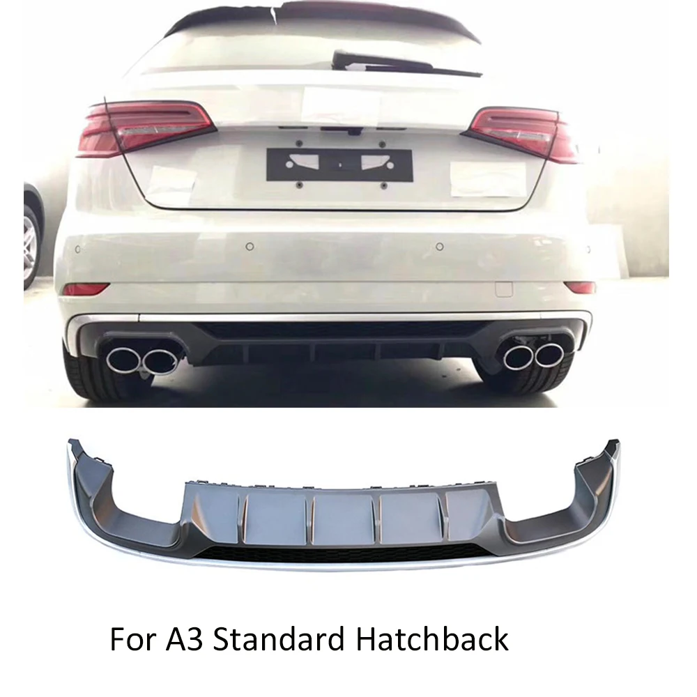 Standard Hatchback Автомобильный задний бампер диффузор спойлер для Audi A3 Стандартный S-line седан хэтчбек- Автомобильный задний бампер диффузор - Цвет: Standard Hatchback