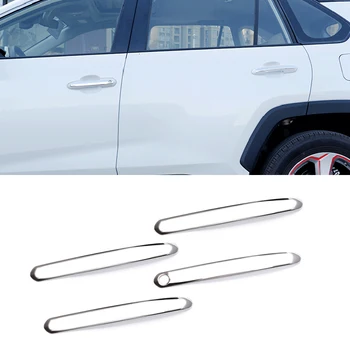 

For Toyota RAV4 XA50 2019 2020 Chrome Exterior Side Door Handles Strip Decoration Cover Trim 4PCS ABS Car Accessories