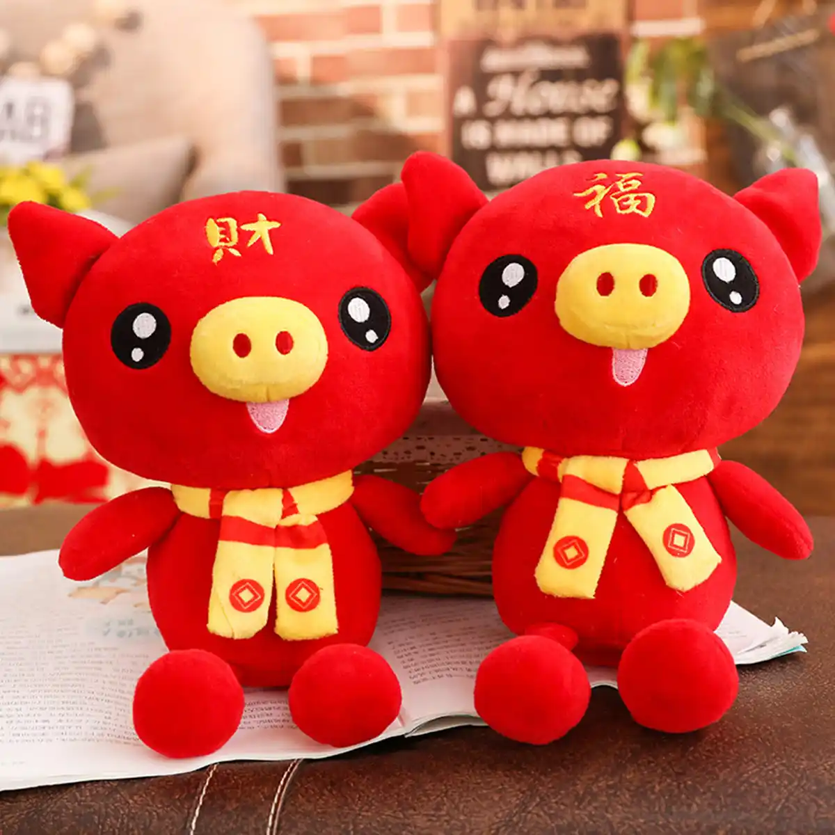 2019 pig mascot plush toys lucky pig doll customizable logo