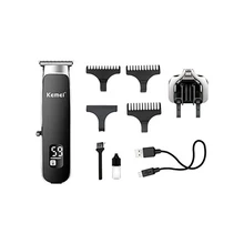 

Km-1893 Hair Clipper Oil Head Engraving Scissors Lcd Digital Display Usb Charging Two-In-One Double Knife Head Electric Clippers