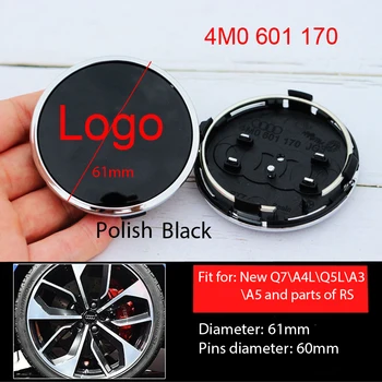 

4pcs/lot 61mm Car Wheel Rim Hub Center Caps Cover Emblem for Audi A3 A5 A4 Q3 Q5 Q7 Accessories Badge 4M0 601 170 JG3 4M0601170