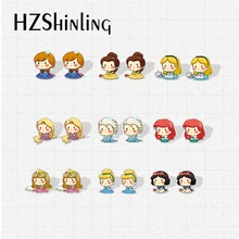 Новое поступление, милые серьги принцессы Эльзы, Анны, Ариэль, Белл, эпоксидные акриловые серьги, красивые акриловые серьги в стиле принцессы, подарки для детей