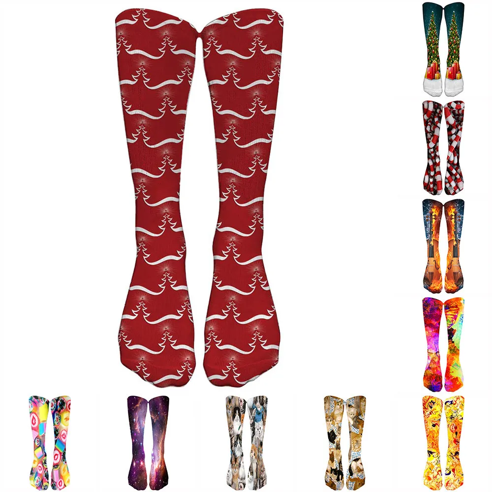 

Socks Colorful Tie Dye Christmas Compression Soccer Socks Funny Cute High Socks Long Socks Calcetines 8W5