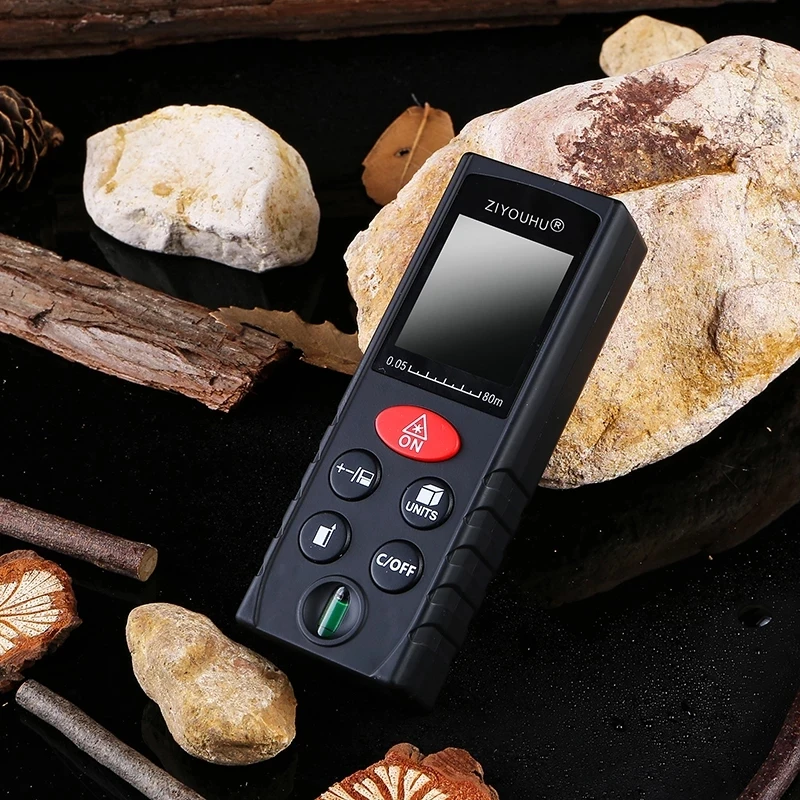 80M Laser Beam Rangefinder Multiple Measurement Modes Electronic Measure Tape Range Finder Vertical Bubble Distance Measurer
