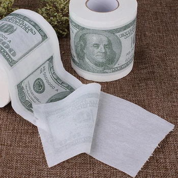 

1Pc Funny One Hundred Dollar Bill Toilet Roll Paper Money Roll $100 Novel Gift