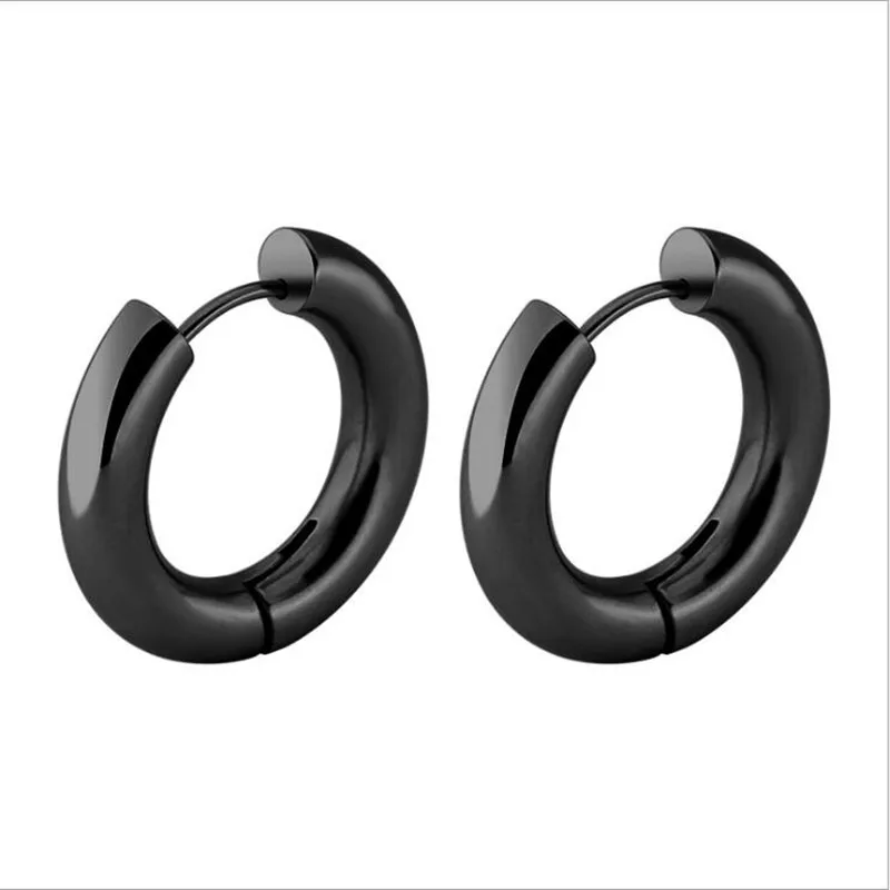 남성용 스테인리스강 브리프 크리클 후프 귀걸이, 페이드 알레르기 없음, 두께 5.0mm, 316
