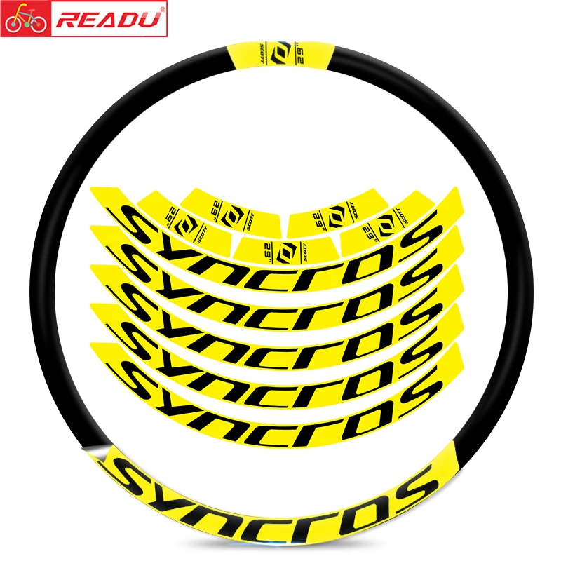 Mountain bike SYNCROS set di ruote adesivo per cerchioni adesivi per  cerchioni MTB decalcomanie per biciclette accessori per biciclette da 27.5  pollici e 29 pollici|Bicycle Stickers| - AliExpress