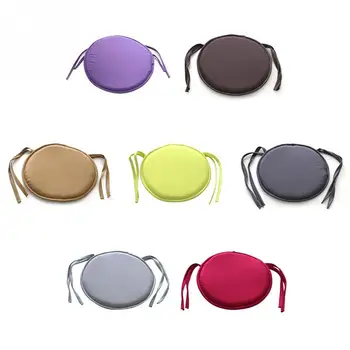 

38cm x 38cm Simple Style Portable Indoor Dining Garden Patio Home Office Kitchen Round Chair Seat Pads Cushion with Four Ties