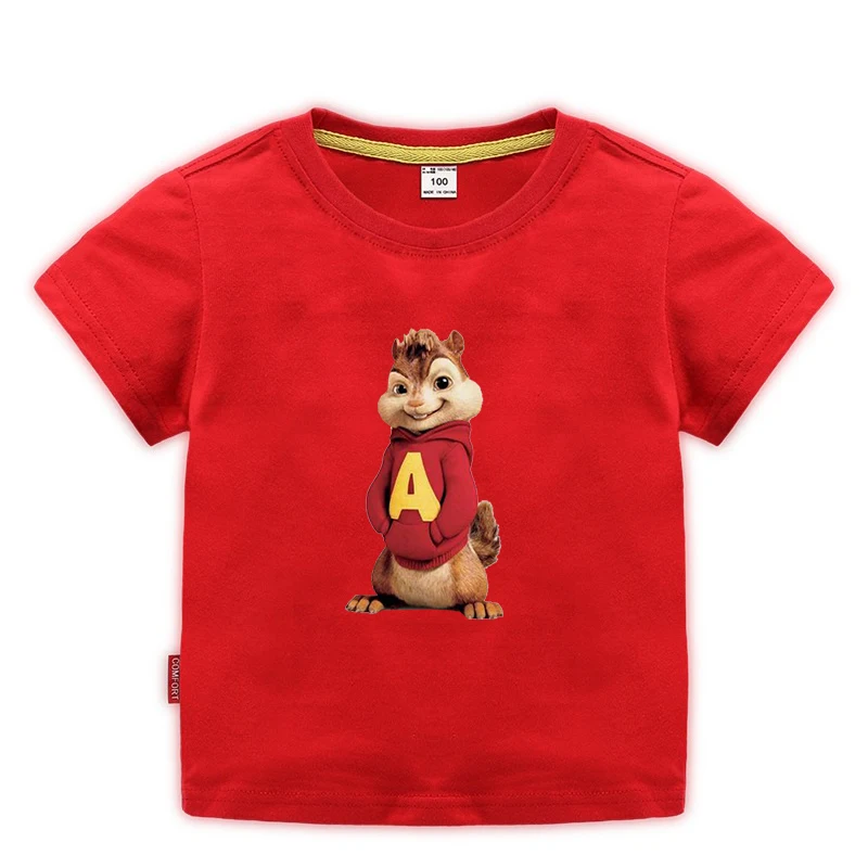 2021 Summer Children&#39s Short Sleeved t shirt Alvin and The Chipmunk Jackets Chipmunks cartoon Boy Girl Clothes girls shirts | Мать и