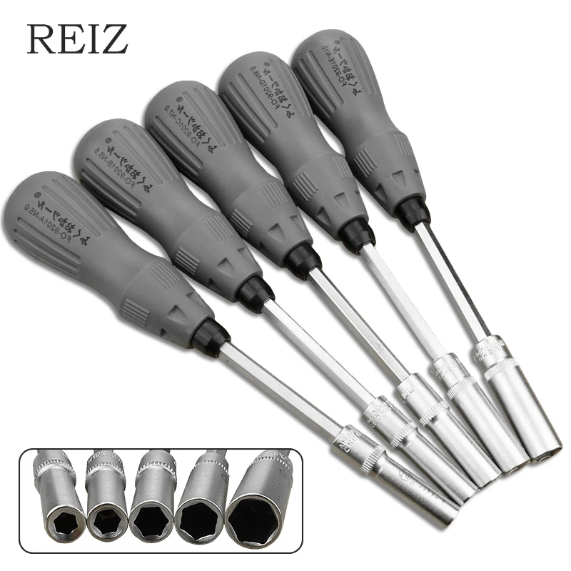 REIZ5PcsHexSocketScrewdriverSetPrecisionBitsRod510mmCRV