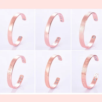 

Fashion women men lover bracelet Hot Rose Gold Open Couple Bracelet Magnet Health Personality Jewelry Forever Love Brand Charm
