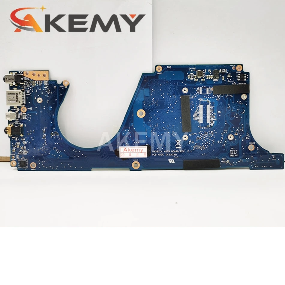 Akemy UX301LA Laptop motherboard For Asus UX301LA UX301LAA UX301L UX301 Test original mainboard I5-4200 8GB RAM motherboard