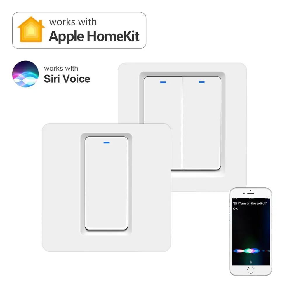 Apple Home WIFI переключатель Siri Голосовое управление Умный Беспроводная кнопка 1/2