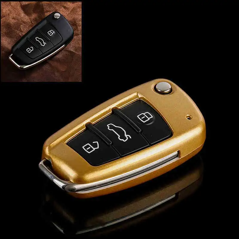 Abs Material Car Smart Folding Key Cover For Audi A3 8p 8v A4 B7 B8 A6