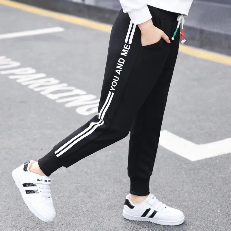 

Girl'S Pants 2019 New Style Korean-style Spring And Autumn Printed Striped Letters Big Boy Athletic Pants Trousers Fashionable F