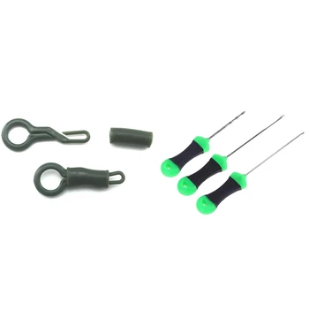 

3Pcs Fishing Bait Needles Rigging Tool & 20Set Back Lead Clips with Tubes Strong Durable Fishing Back Lead Clips