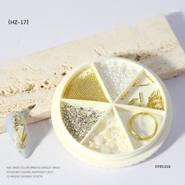 Color Chameleon Stone Nail Rhinestone Cavair Glitter Nails Pearl Beads 3D Nail Art Decoration In Wheel Accessories