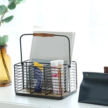 

Nordic Iron Storage Basket Multifunctional Kitchen Spice Tableware Rack Bathroom Cosmetic Storage Holder Organizer for Home