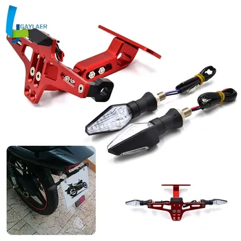 

Universal Adjustable Motorcycle License Number Plate Frame Holder Bracket Turn Single Lights for KTM duke Yamaha Kawasaki
