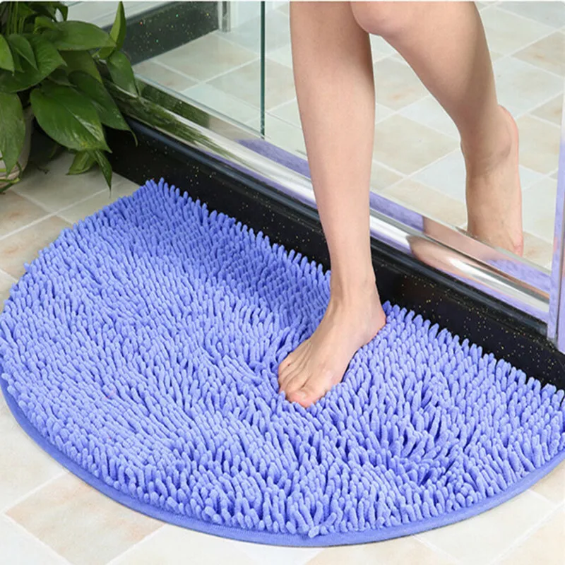 

40X60cm Soft Carpet Slip-resistant Bathing Room Rug Floor Door Mat Dirt Barrier Semi Circle Floor Door Cushion Mat Rug