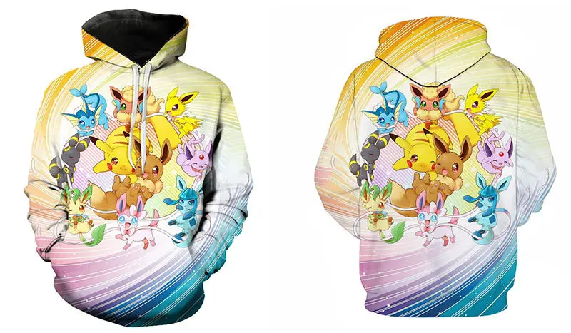 Autumn And Winter New Men And Women Children Cool Cartoon Anime Hoodies 3d Printing Pokemon Sweatshirt Fashion Casual Coat
