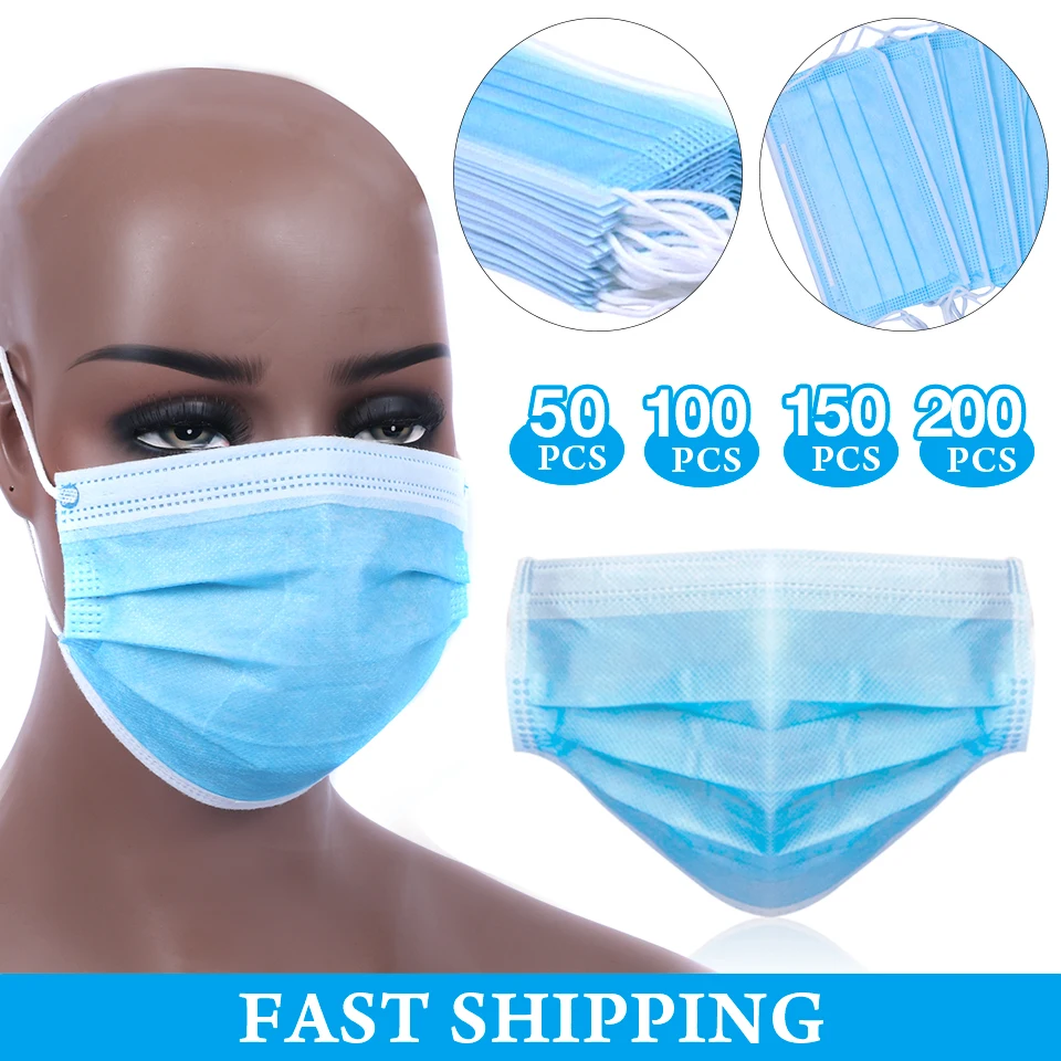 

3 Laye Mask dust protection Masks Disposable Face Mask Elastic Ear Loop Disposable Dust Filter Safety Mask For Hair Salon Use