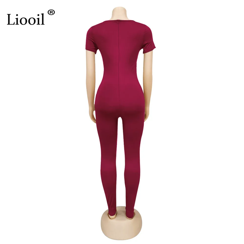Liooil, Клубная одежда, длинные штаны, облегающие, вечерние, сексуальный комбинезон для дня рождения, одноцветные, черные, бордовые, обтягивающие, женские комбинезоны и комбинезоны