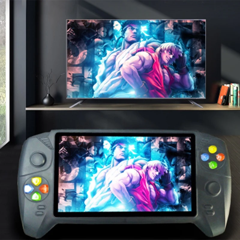 

7 Inch Retro Video Game Console Build-In 1000 Games Handheld for Arcade/GBA/Sega/NES/SFC Support TV Out 2 Players(48GB)